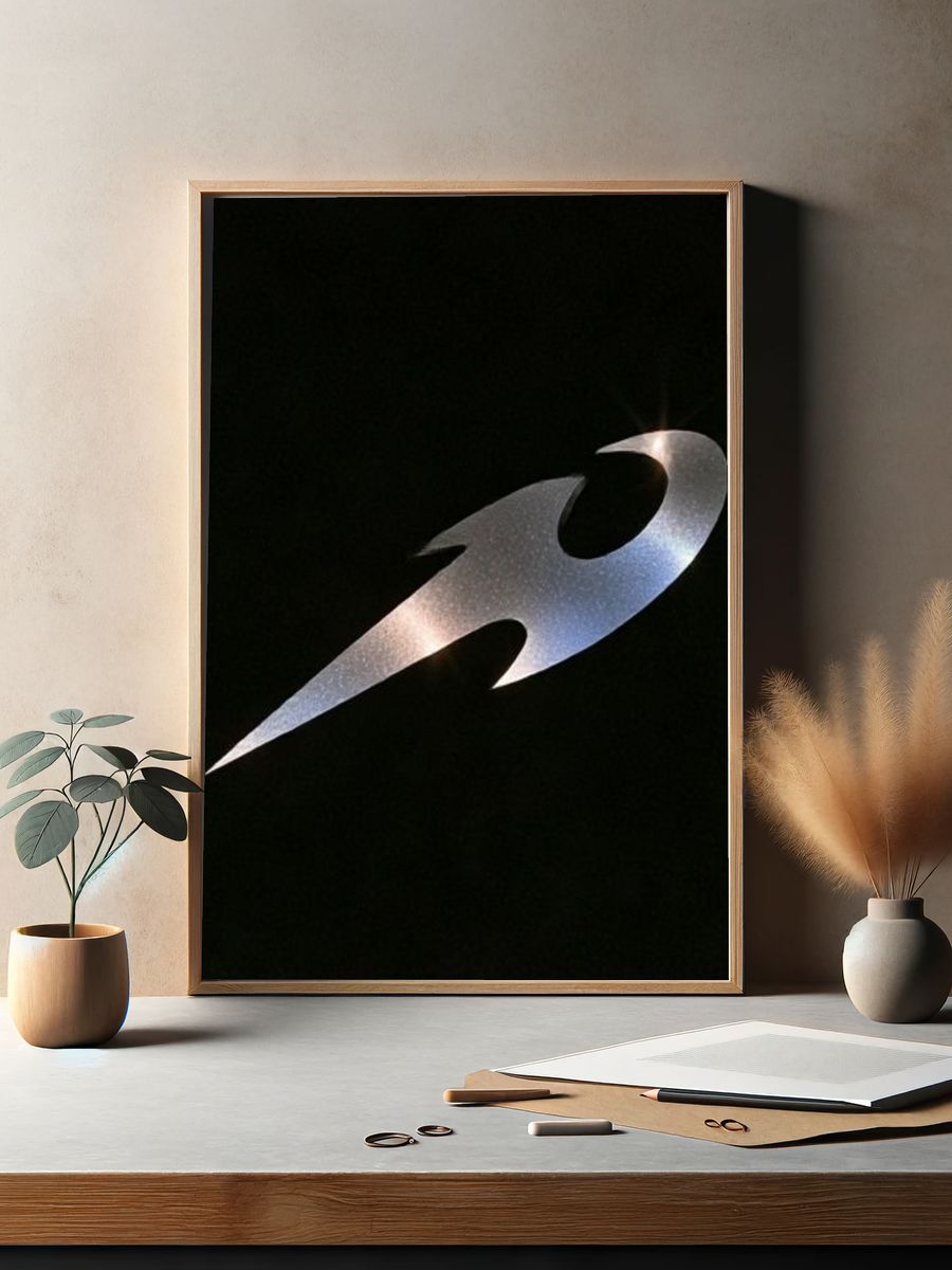 Abstract Metallic Swirl Poster. — room view 2