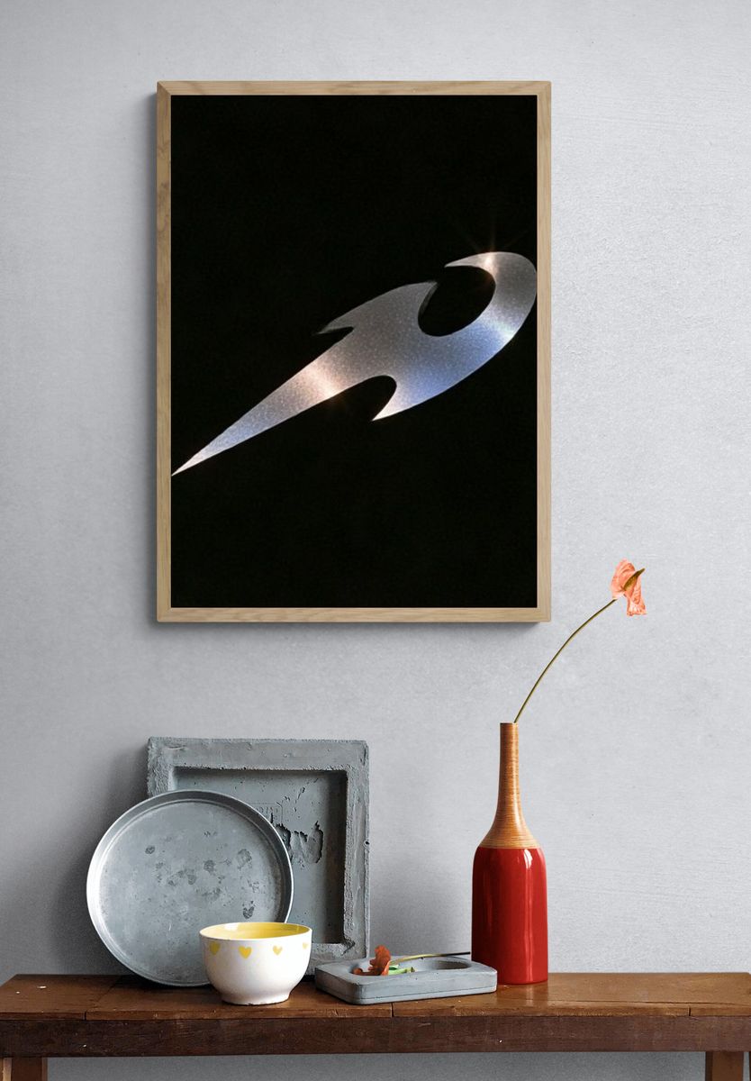 Abstract Metallic Swirl Poster. — room view 3