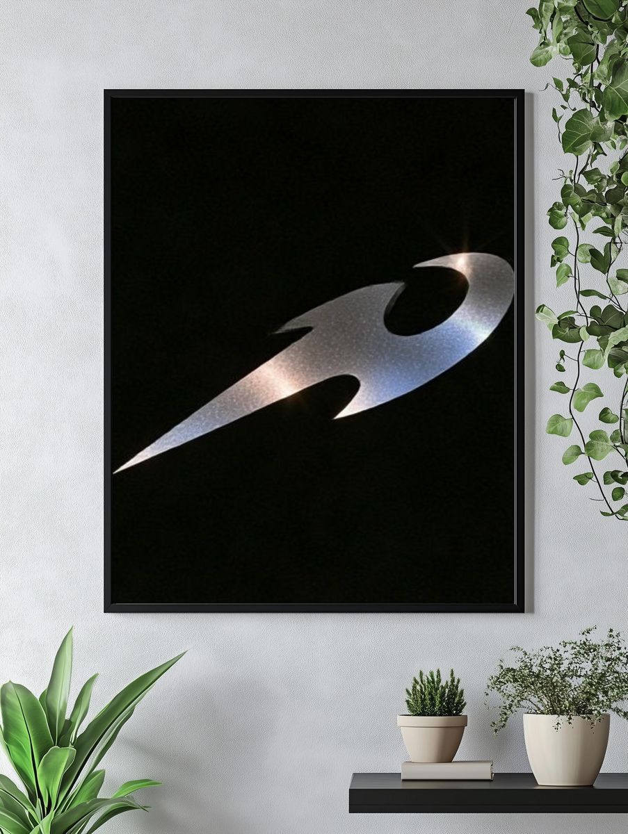 Abstract Metallic Swirl Poster. — room view 4