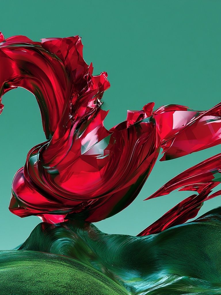 Crimson Glass Abstract Poster. poster detail