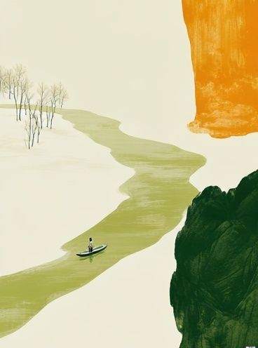 Abstract River Landscape Poster. poster — abstract art
