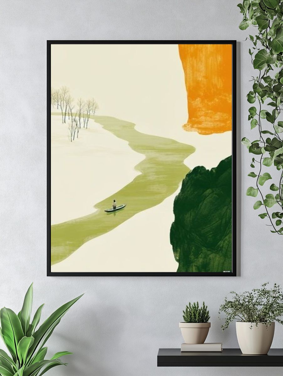 Abstract River Landscape Poster. — room view 4