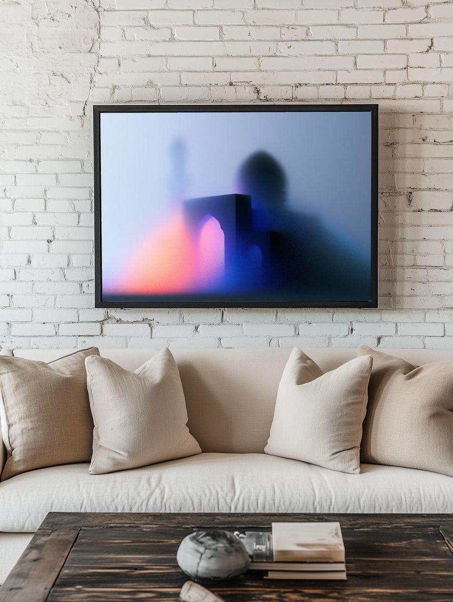 Neon Fog Abstract Poster. room preview