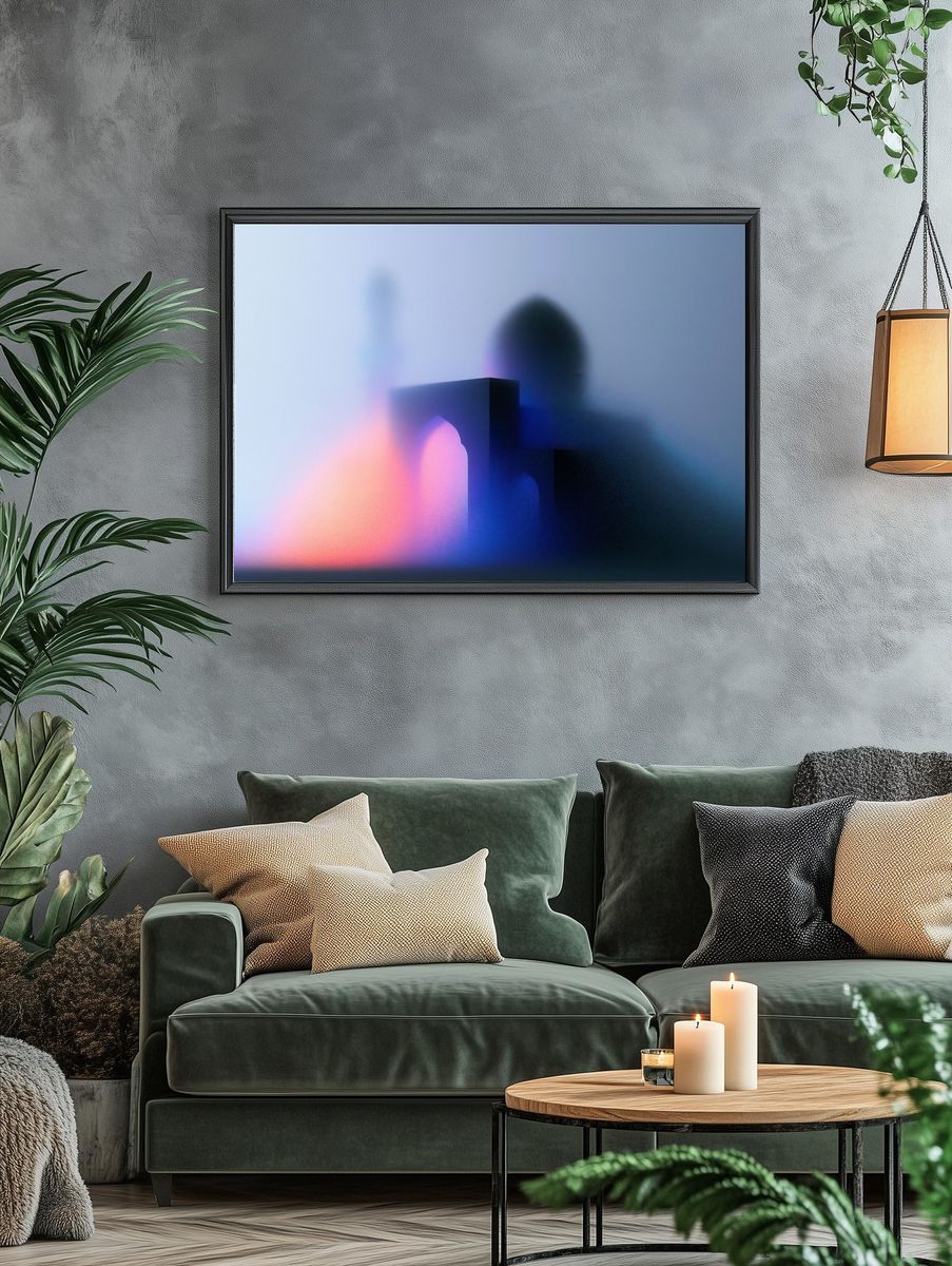 Neon Fog Abstract Poster. — room view 4