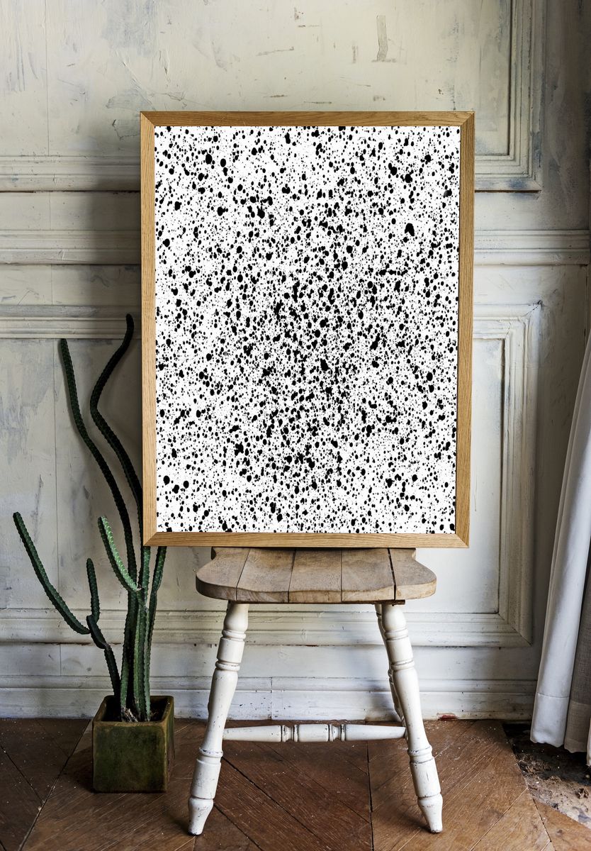 Black Ink Splatter Abstract Poster. — room view 1