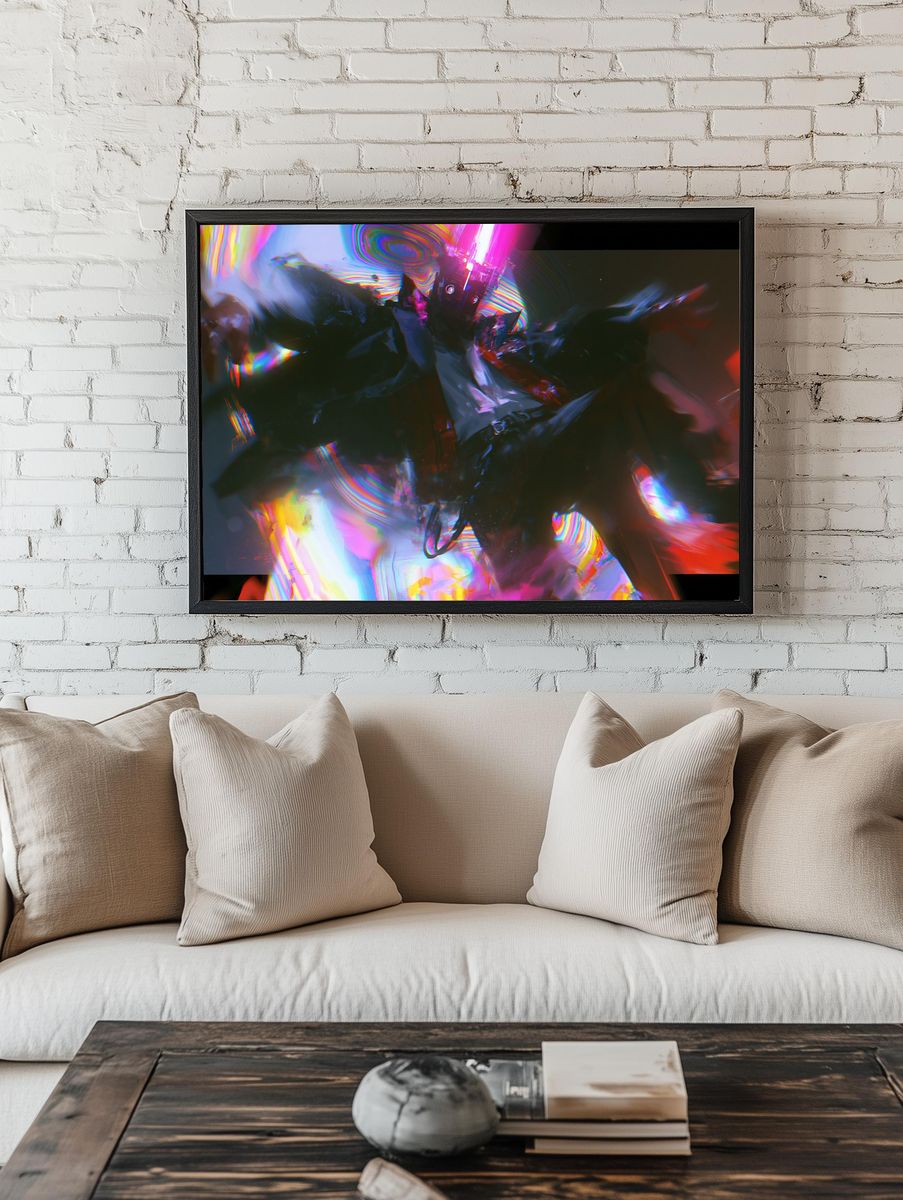 Chromatic Glitch Abstract Poster. — room view 1
