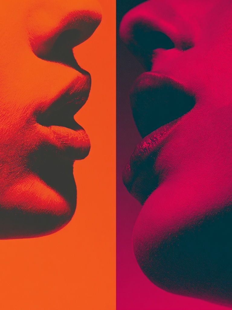Neon Lips Abstract Poster. poster detail