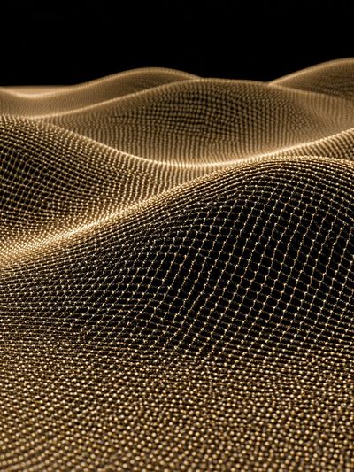 Golden Mesh Waves Abstract Print. poster
