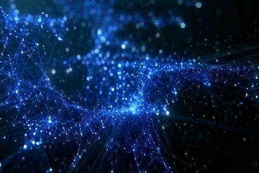 Electric Blue Network Abstract Poster. poster detail