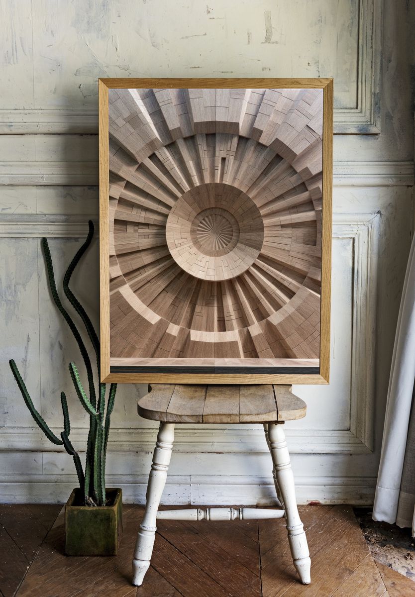 Wooden Spiral Abstract Poster. room preview