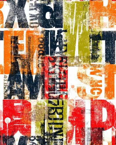 Urban Letter Collage Abstract Poster. poster print
