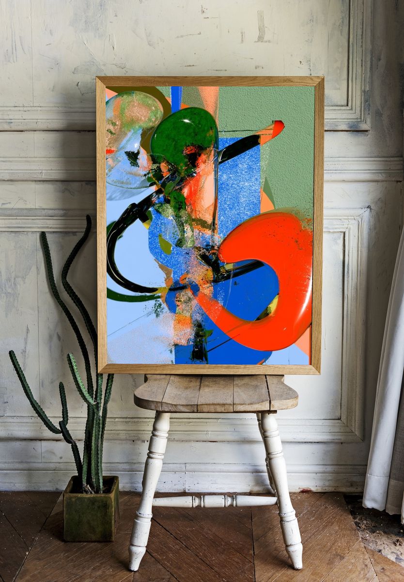 Chromatic Orbital Abstract Poster. — room view 1