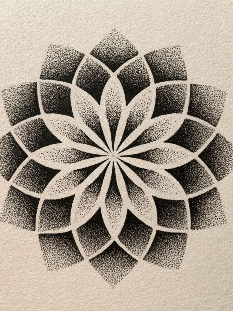 Monochrome Mandala Abstract Print. poster detail