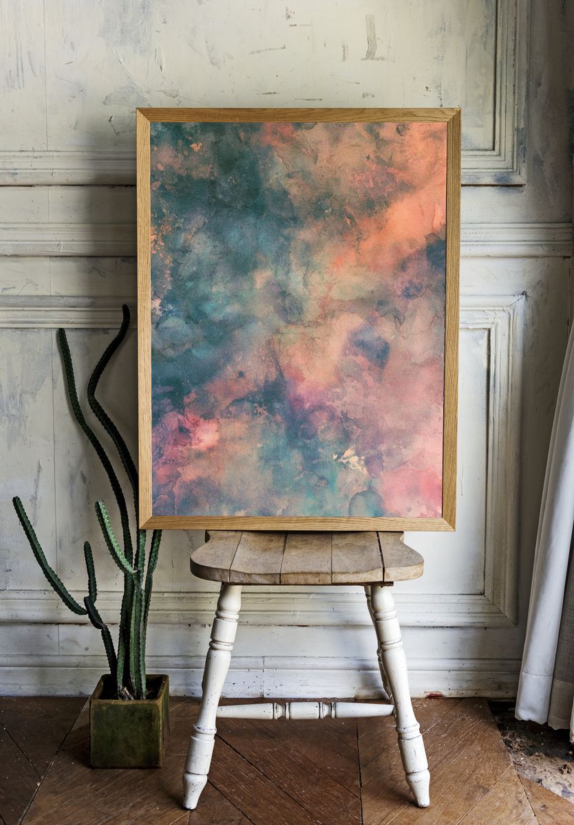 Pastel Nebula Abstract Poster. — room view 1