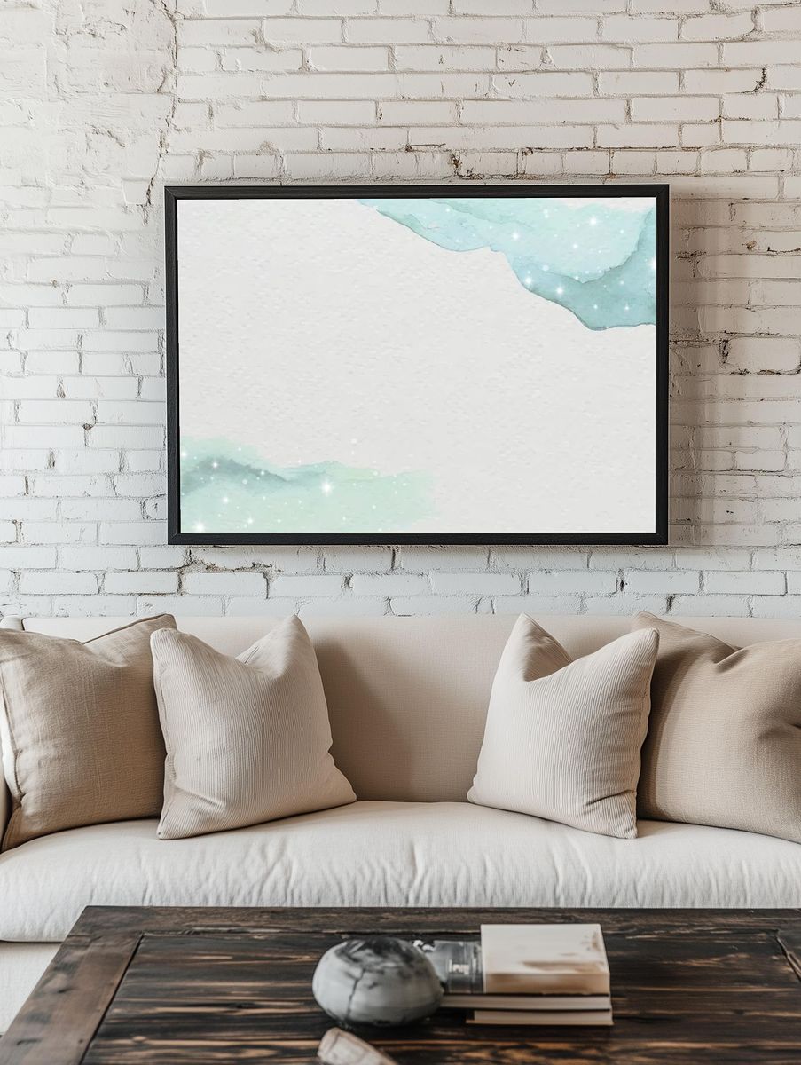 Green watercolor gradient textured paper. — room view 1