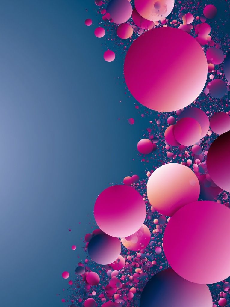 Pink Orb Cascade Abstract Poster. poster detail