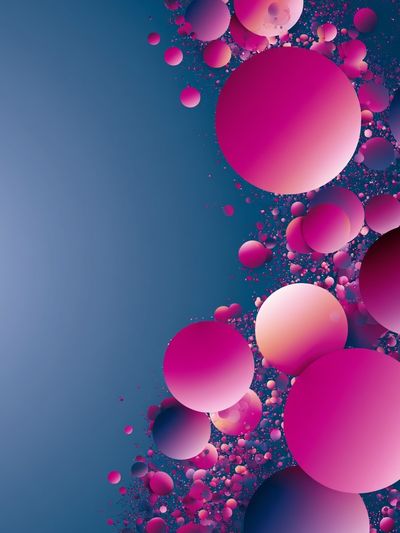 Pink Orb Cascade Abstract Poster.