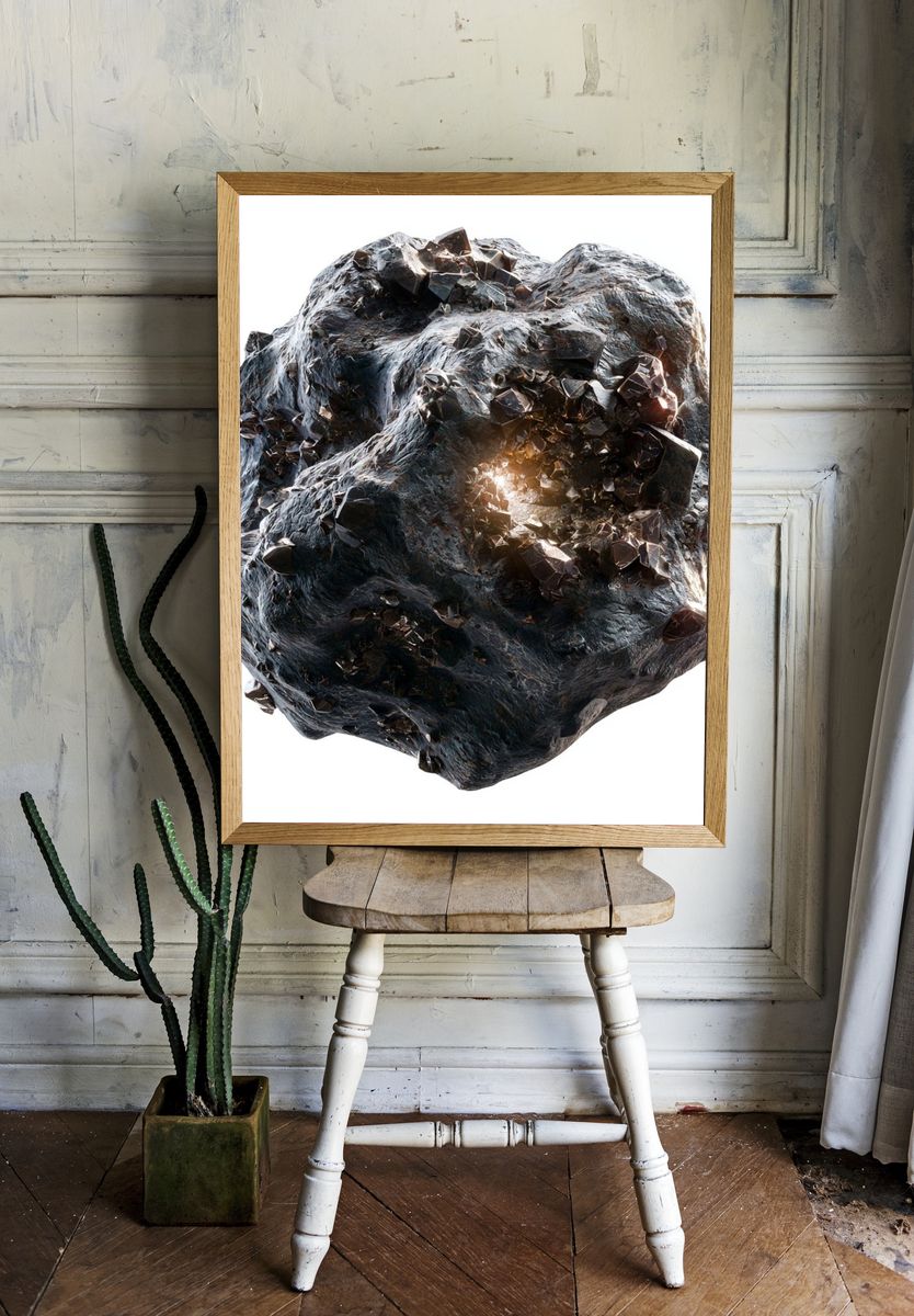 Meteorite Crystal Abstract Poster. — room view 1