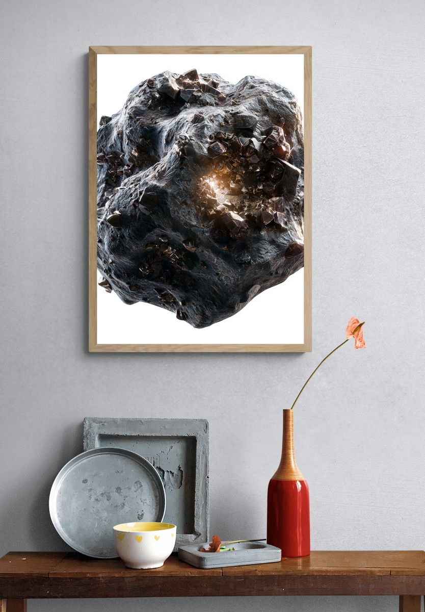 Meteorite Crystal Abstract Poster. — room view 3