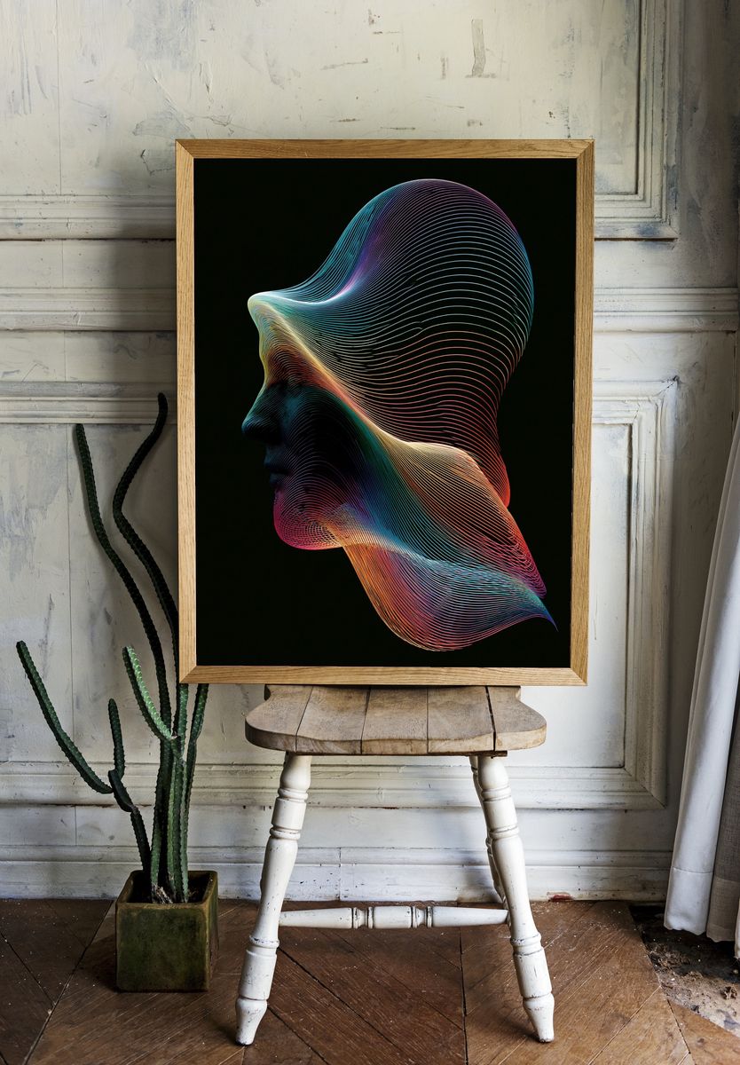Chromatic Flow Abstract Poster. — room view 1
