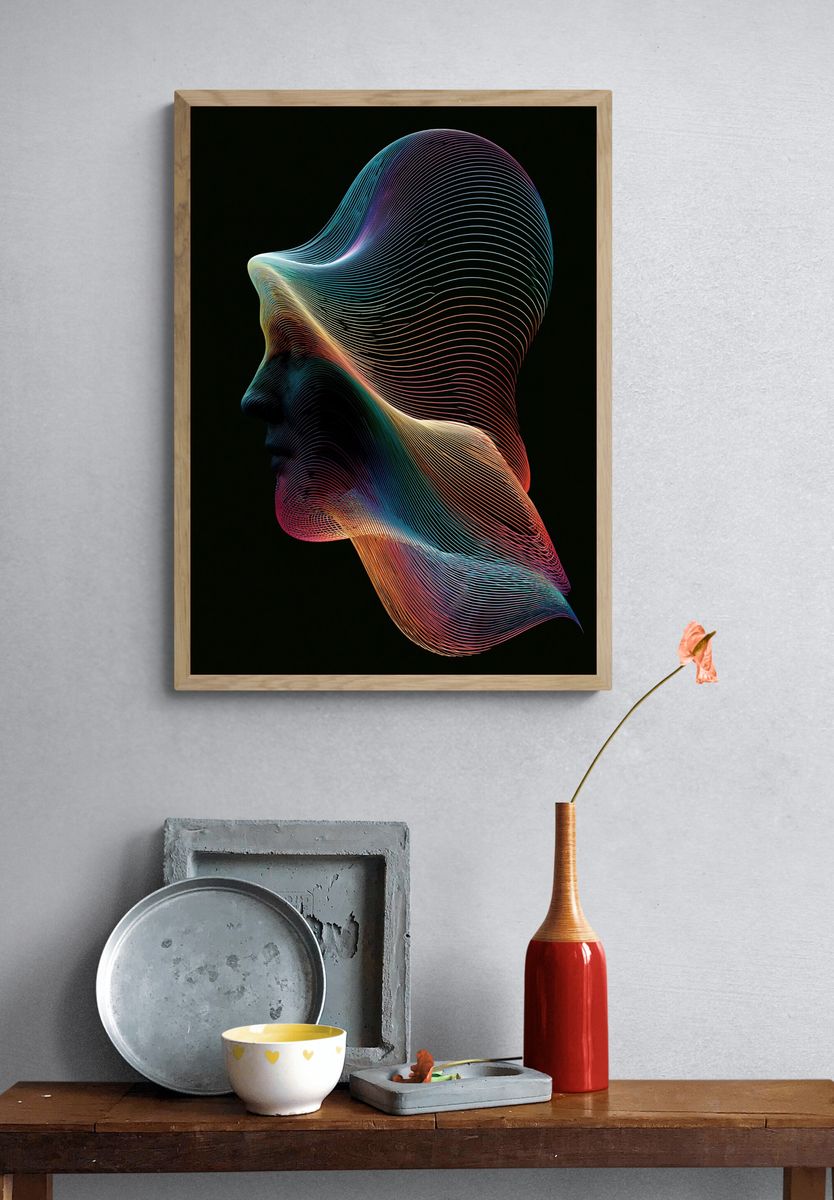Chromatic Flow Abstract Poster. — room view 3