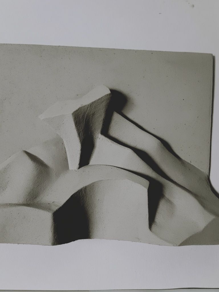 Monochrome Relief Abstract Poster. poster — abstract art