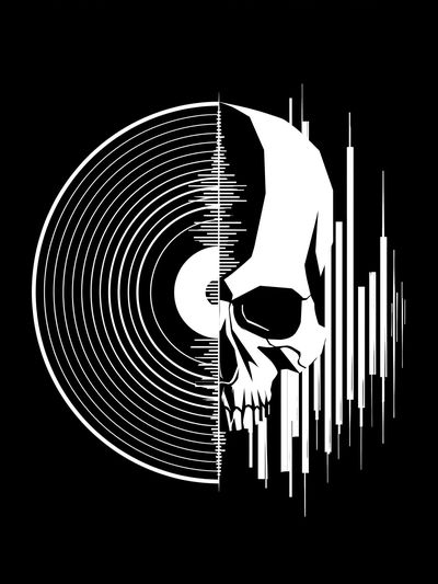 Glitch Skull Abstract Poster. poster print