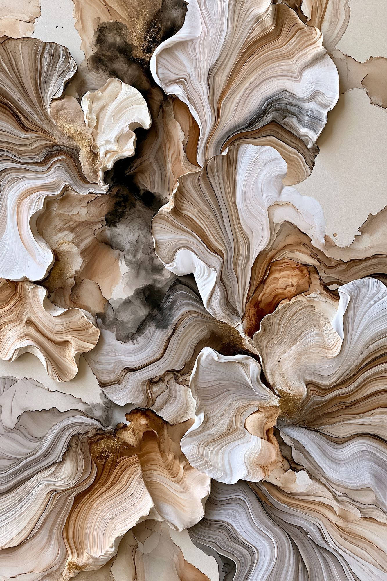 Neutral Marble Flow Abstract Poster. poster detail