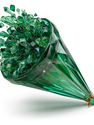 Emerald Crystal Bouquet Abstract Print. poster