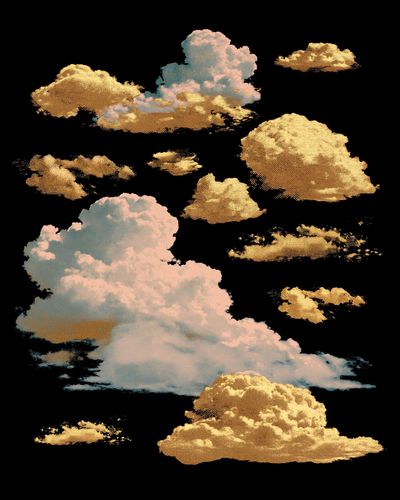 Golden Clouds Abstract Print. poster