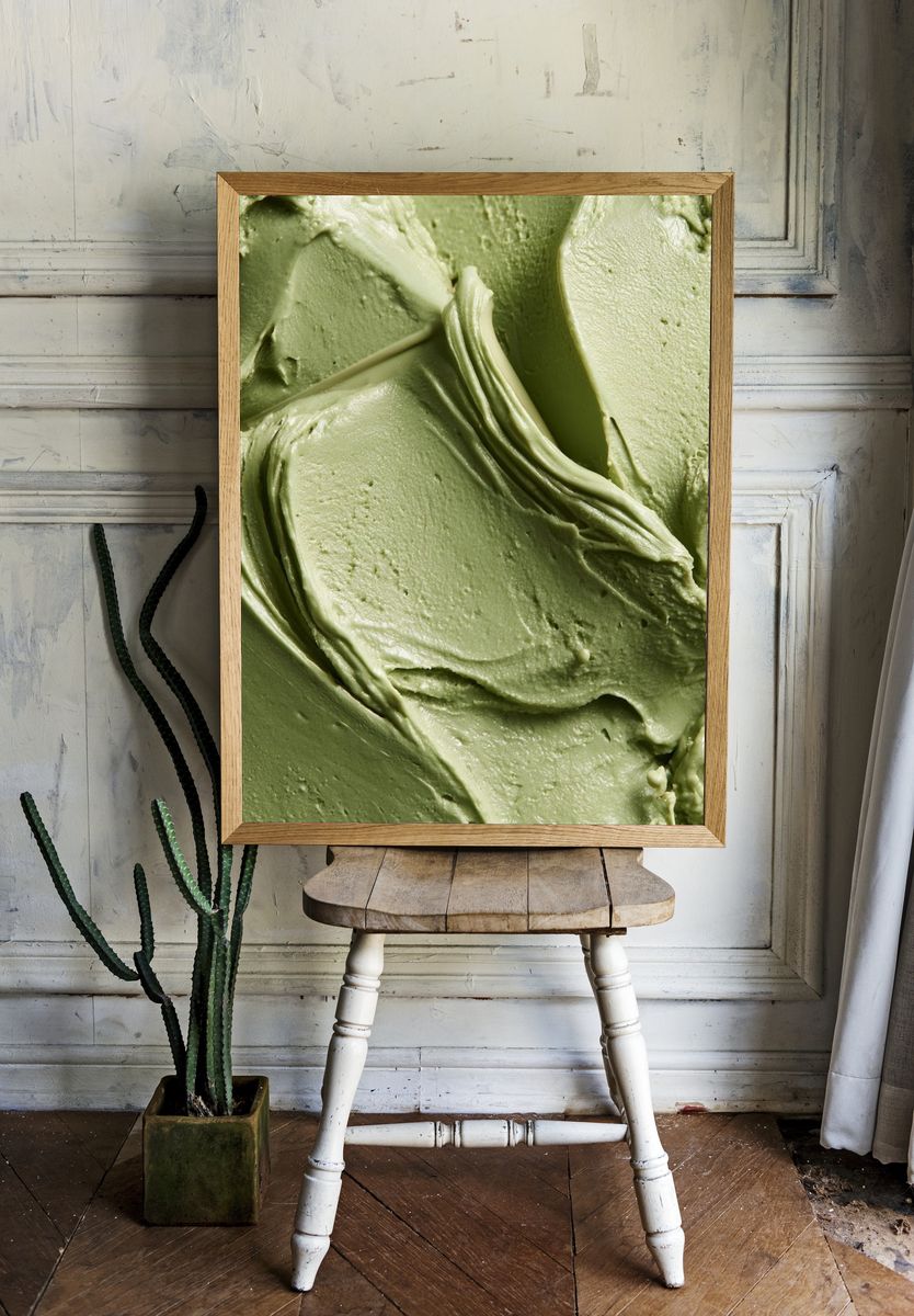 Sage Cream Texture Poster. — room view 1