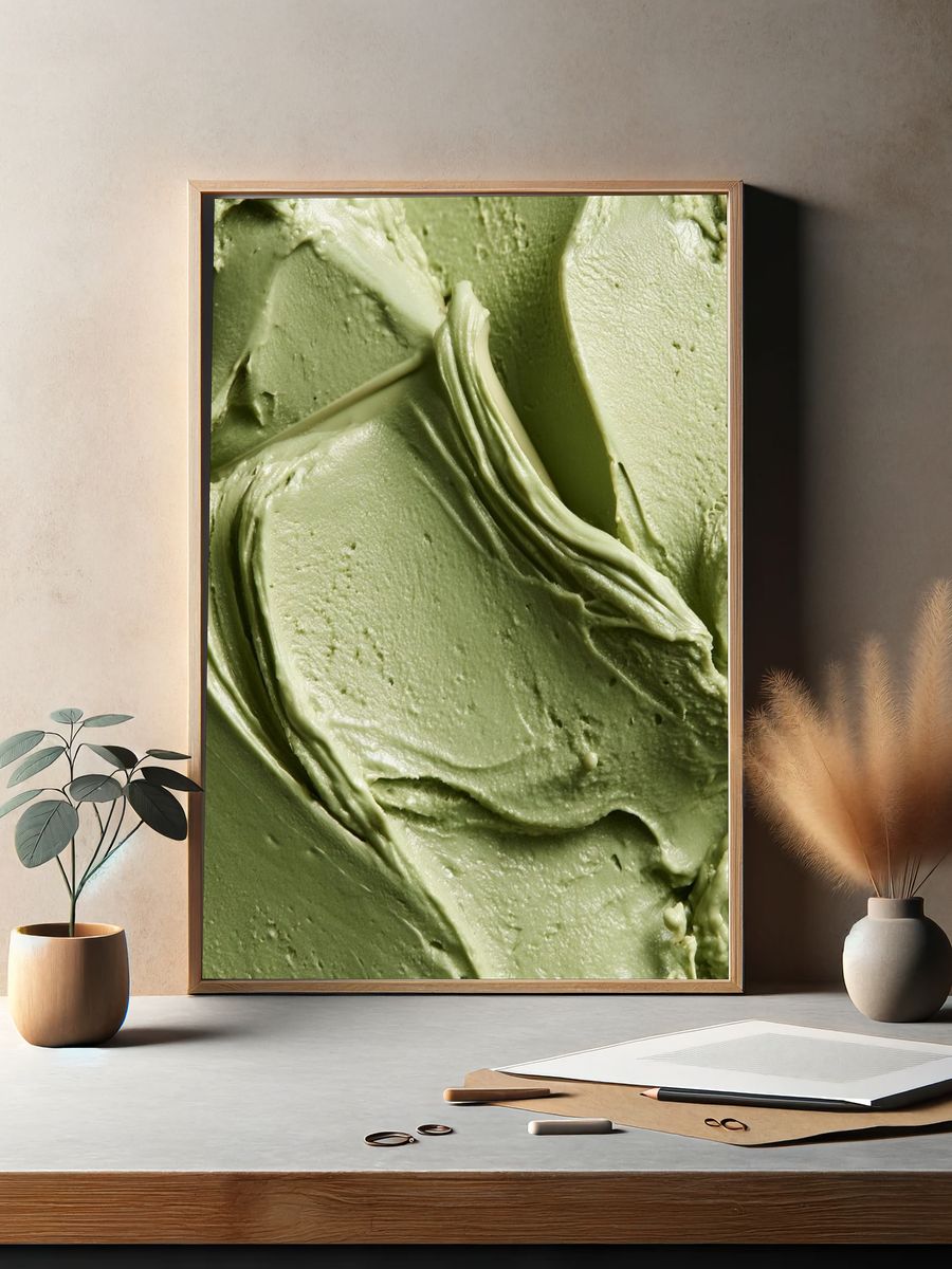 Sage Cream Texture Poster. — room view 2