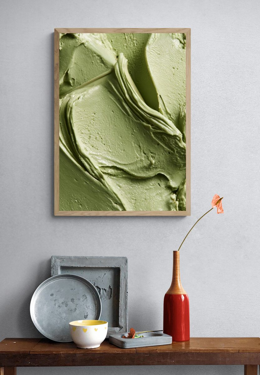 Sage Cream Texture Poster. — room view 3