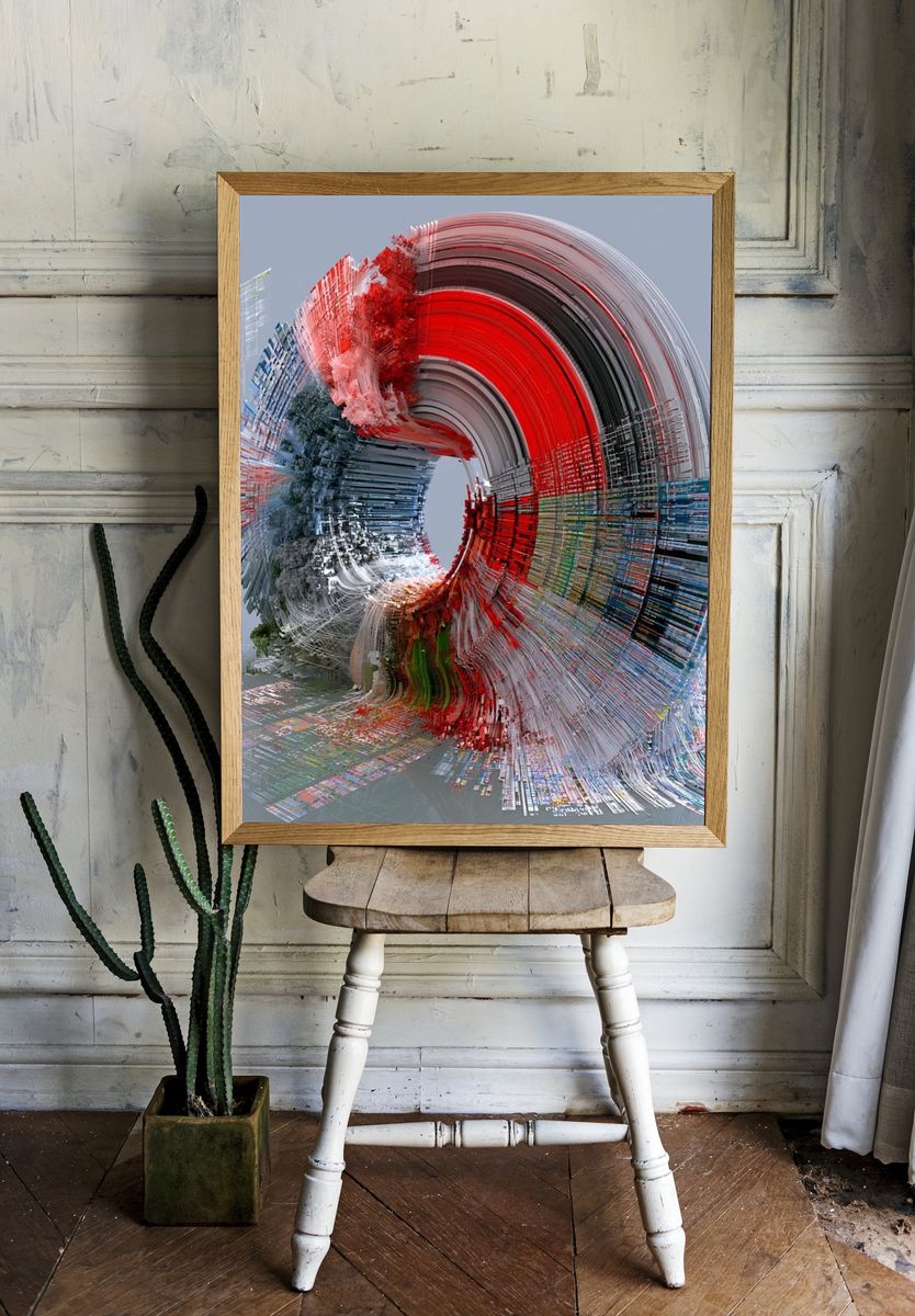 Chromatic Spiral Abstract Poster. — room view 1