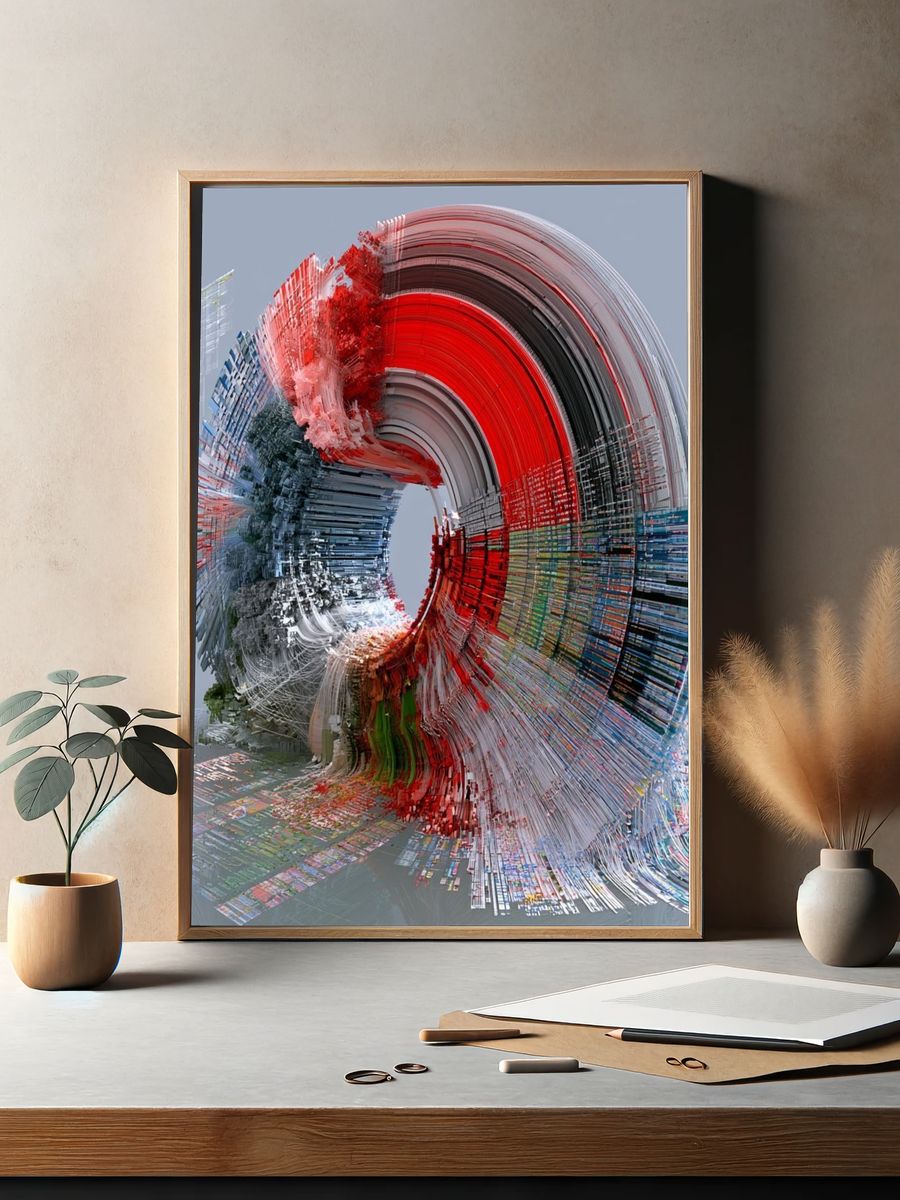 Chromatic Spiral Abstract Poster. — room view 2