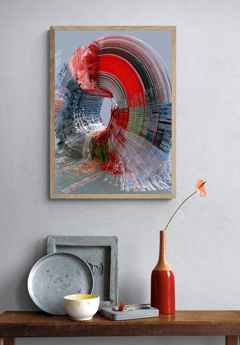 Chromatic Spiral Abstract Poster. — room view 3