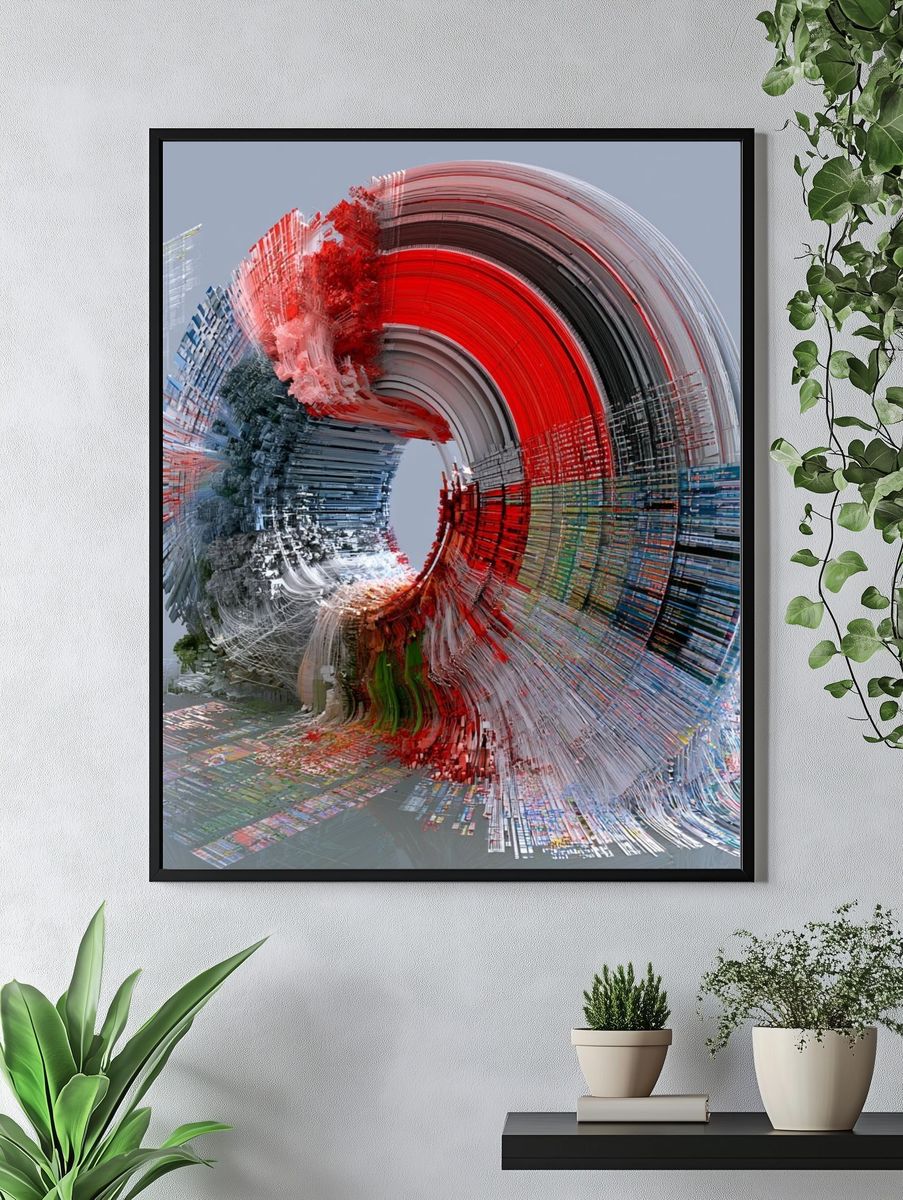 Chromatic Spiral Abstract Poster. — room view 4