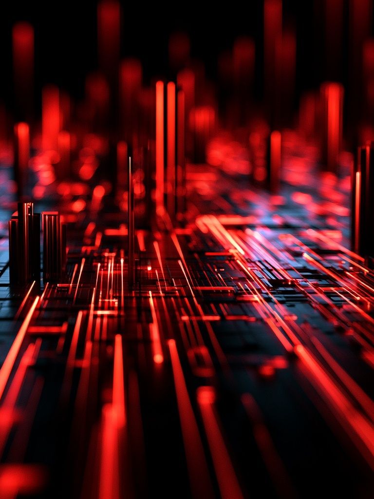 Neon Circuit Grid Abstract Poster. poster detail
