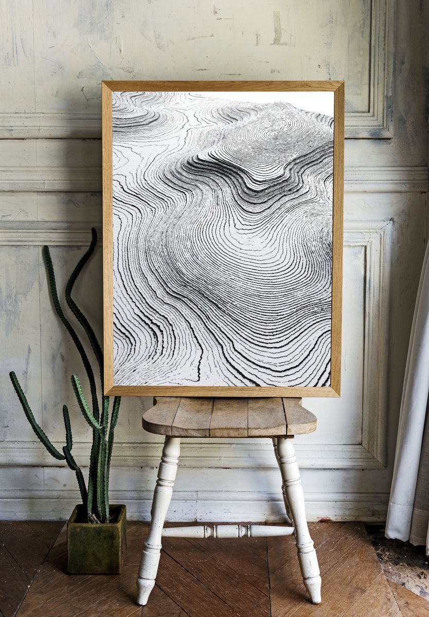 Contour Lines Abstract Poster. — room view 1