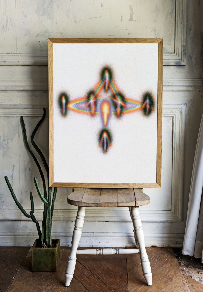 Prismatic Cross Abstract Poster. room preview