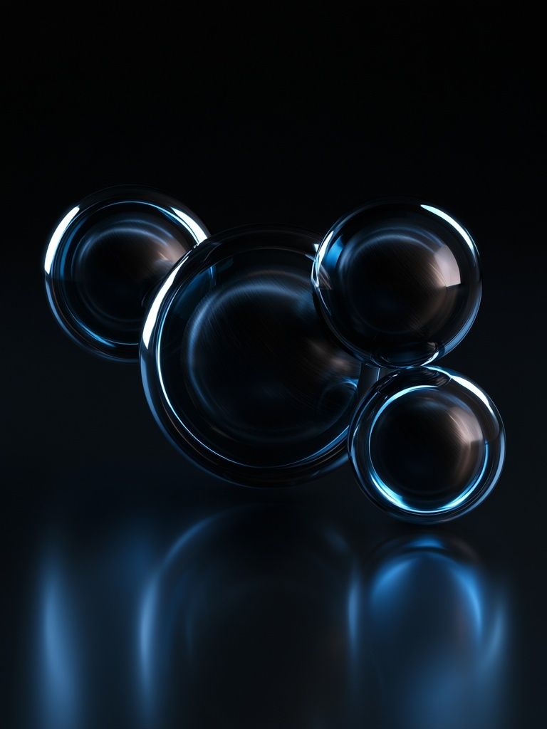 Blue Glass Orbs Abstract Poster. poster detail