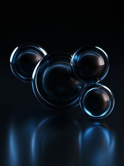 Blue Glass Orbs Abstract Poster. poster