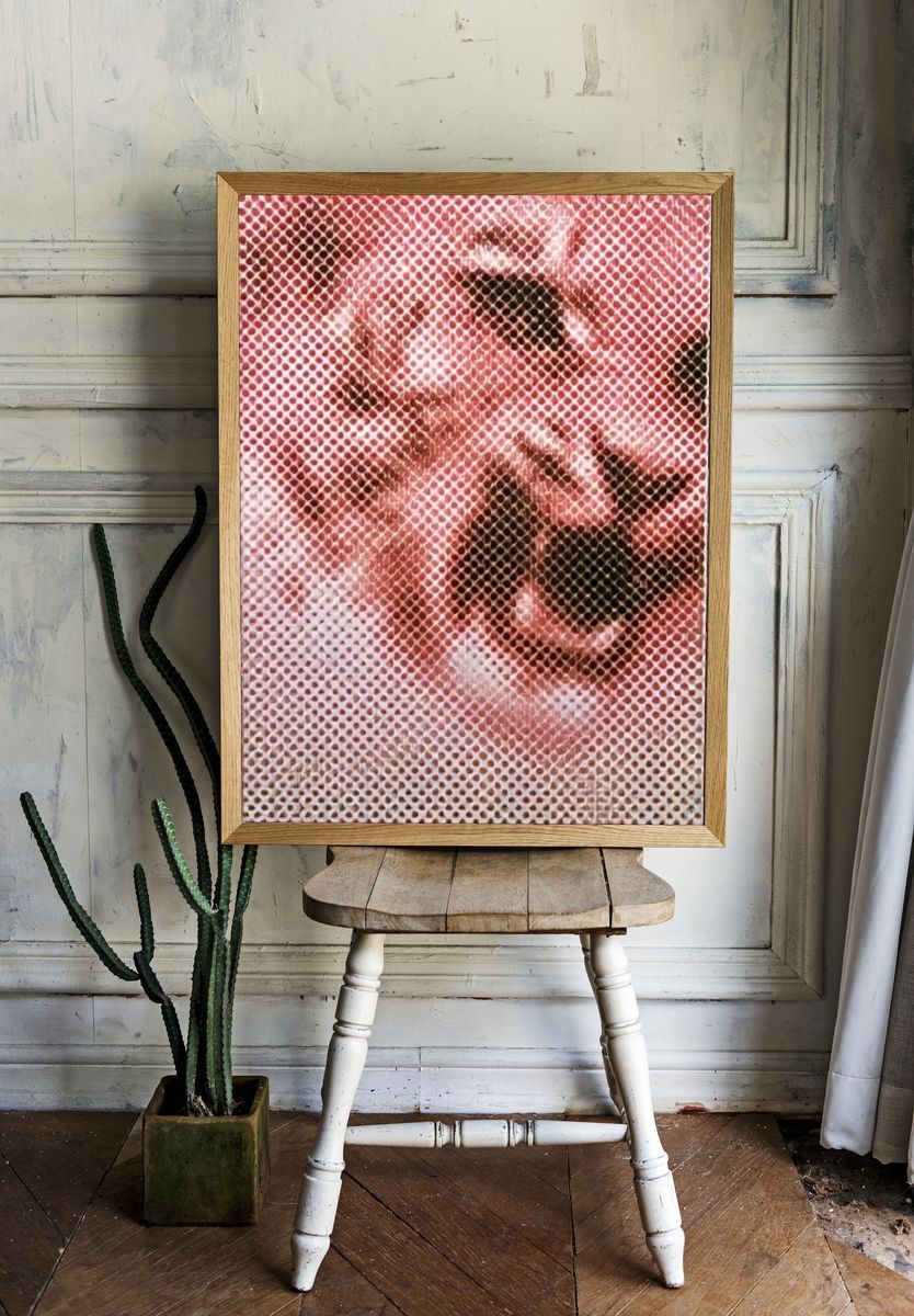 Abstract Halftone Floral Poster. room preview