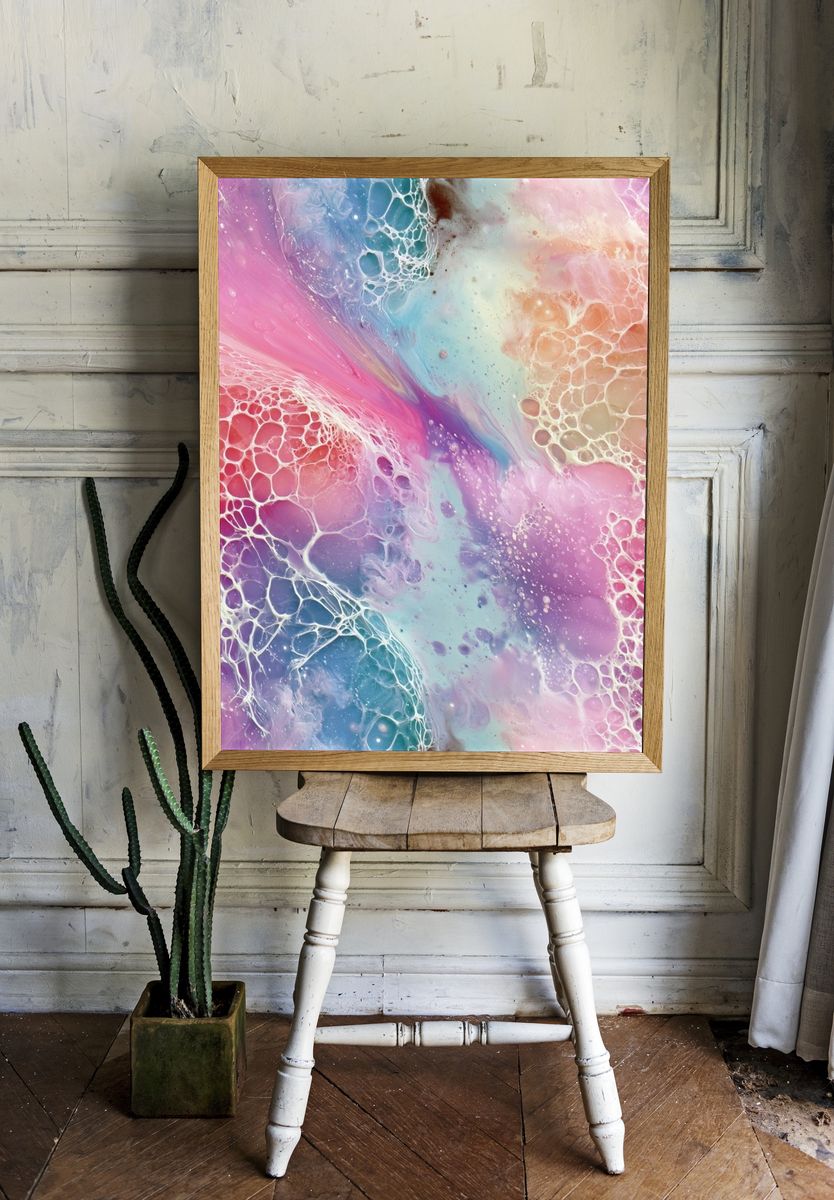 Pastel Fluid Abstract Poster. — room view 1