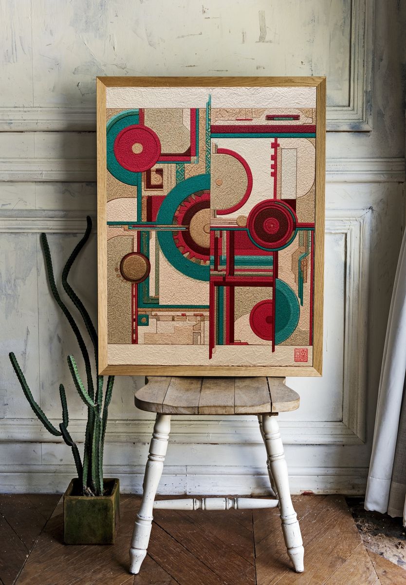Geometric Circles Abstract Poster. room preview