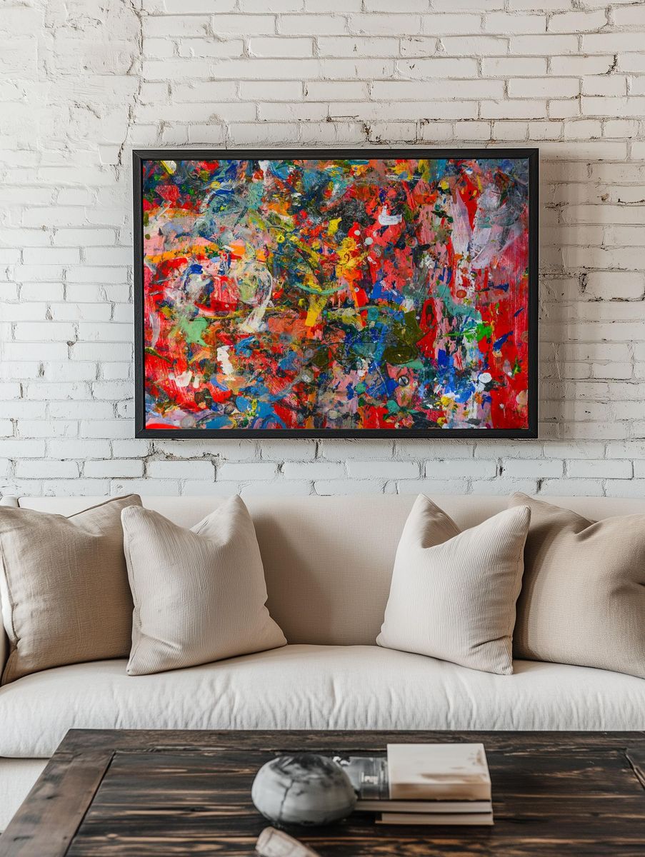 Free bold abstract painting background. — room view 1