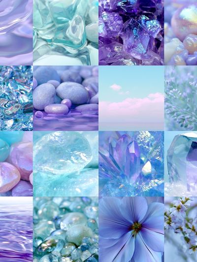 Pastel Crystal Collage Poster. poster