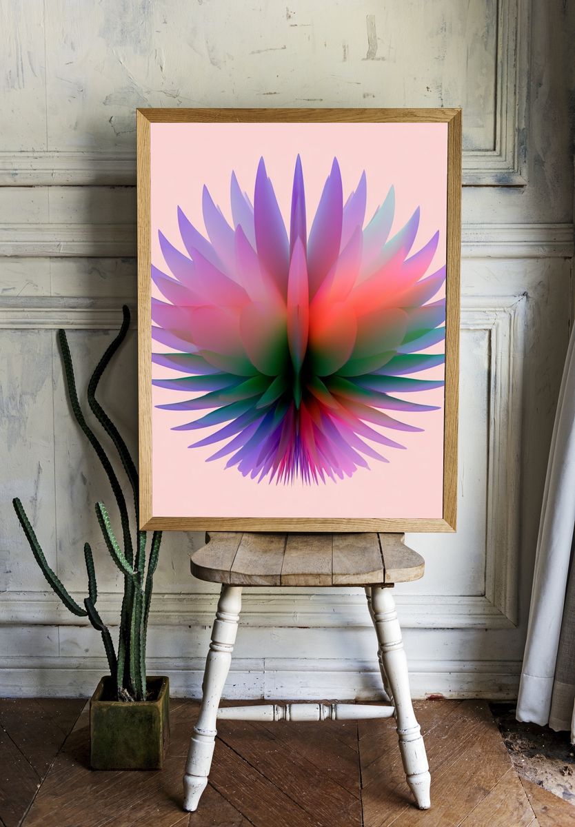 Pastel Bloom Abstract Print. — room view 1