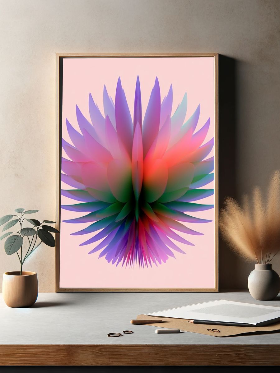 Pastel Bloom Abstract Print. — room view 2