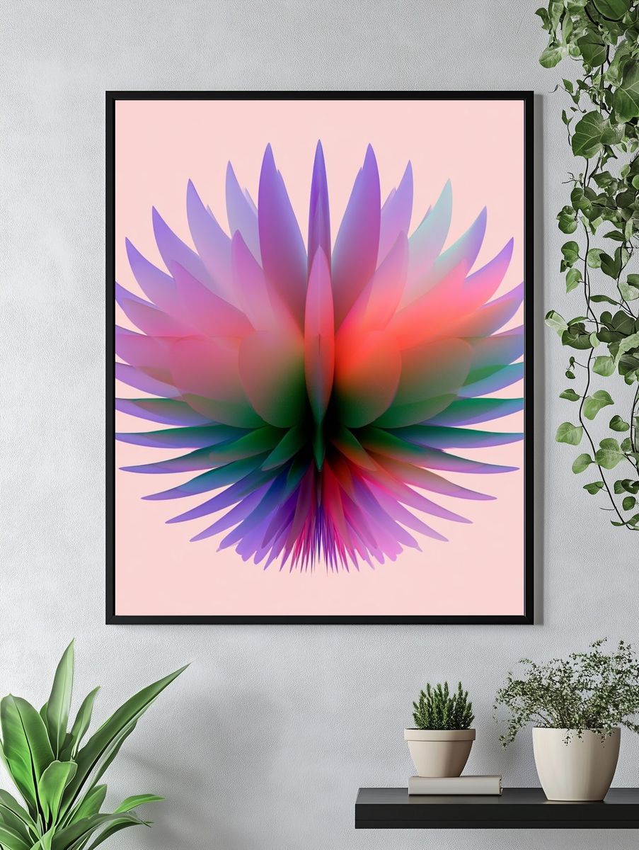 Pastel Bloom Abstract Print. — room view 4